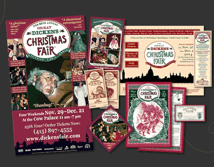 Tickets, poster, flyers, event program, website, passes, various